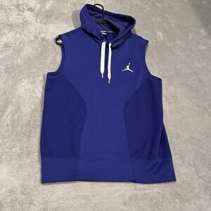 Jordan Sleeveless Hoodie Mens Small Purple Dri-FIT Jumpman Pocket 634982-452